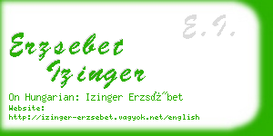 erzsebet izinger business card